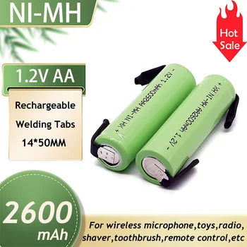 1,2 V, AA Akku 2600mah NI-MH Zelle Grün Shell mit Schweißen Klapid für Philips Elektrische Rasierer Rasierer Zahnbürste
