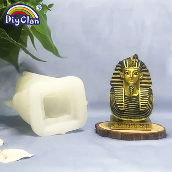 3D-Egiptuse Vaarao Silikoon Hallituse DIY Käsitöö Aroomiteraapia Küünla Kipsi ja Savi Hallituse Suhkru Käsitöö, Küpsetamine, Kaunistamine Vahendid