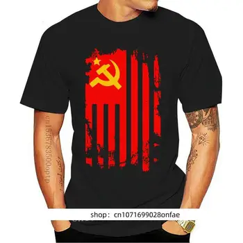 Uus Nsvl Usa Lipu All Sirp Ja Vasar Koos Nõukogude Liidu Sümbol T-Särk